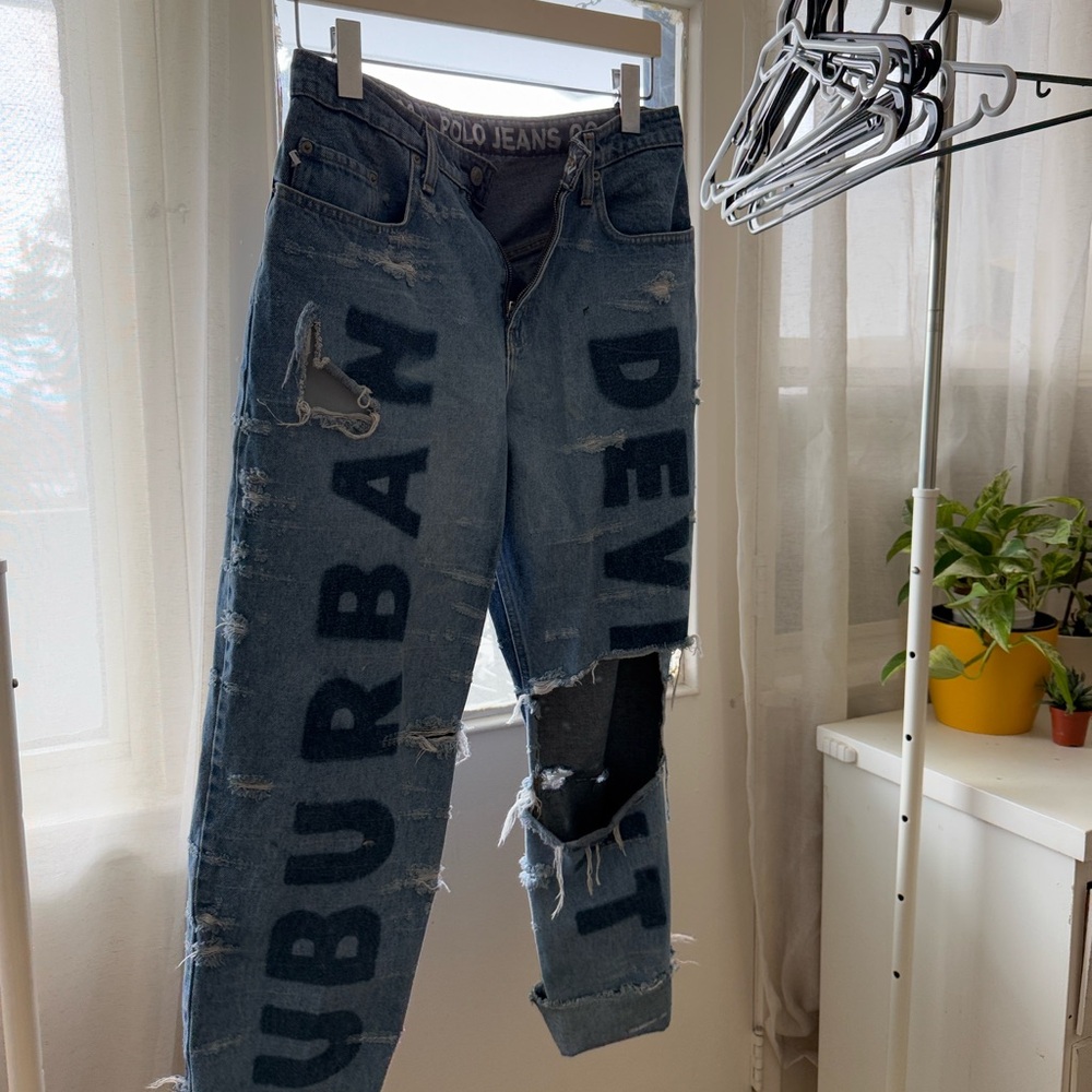 Blue Distressed Men's Jeans